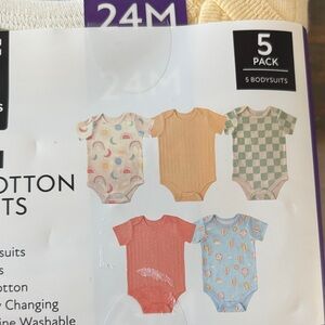 Colorful Cotton Baby Bodysuits - 5 Pack